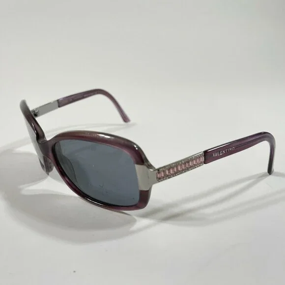 Valentino V5520/s 0ALF Eyeglasses Frames Purple Oval Bedazzled Rhinestones 110 - Picture 5 of 8